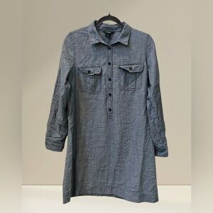 J.Crew Denim Chambray Polka Dot Tunic Dress Womens Size Medium